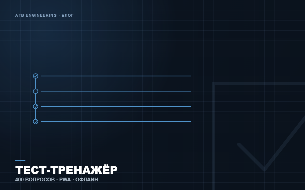 Тест-тренажёр «Аттестация · техническое обследование» — обложка статьи блога